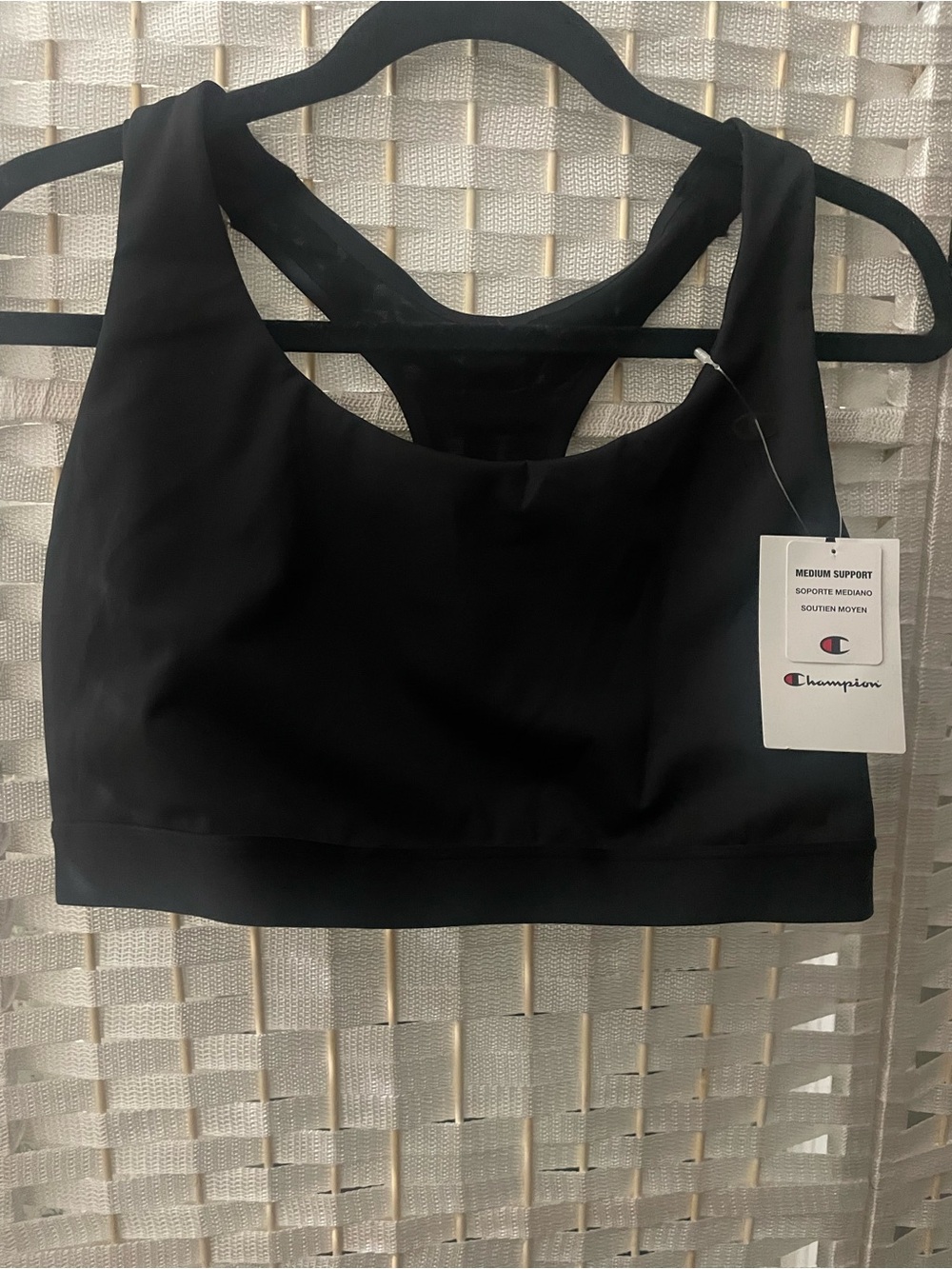 Champion Black Racerback Medium Support Sports Bra